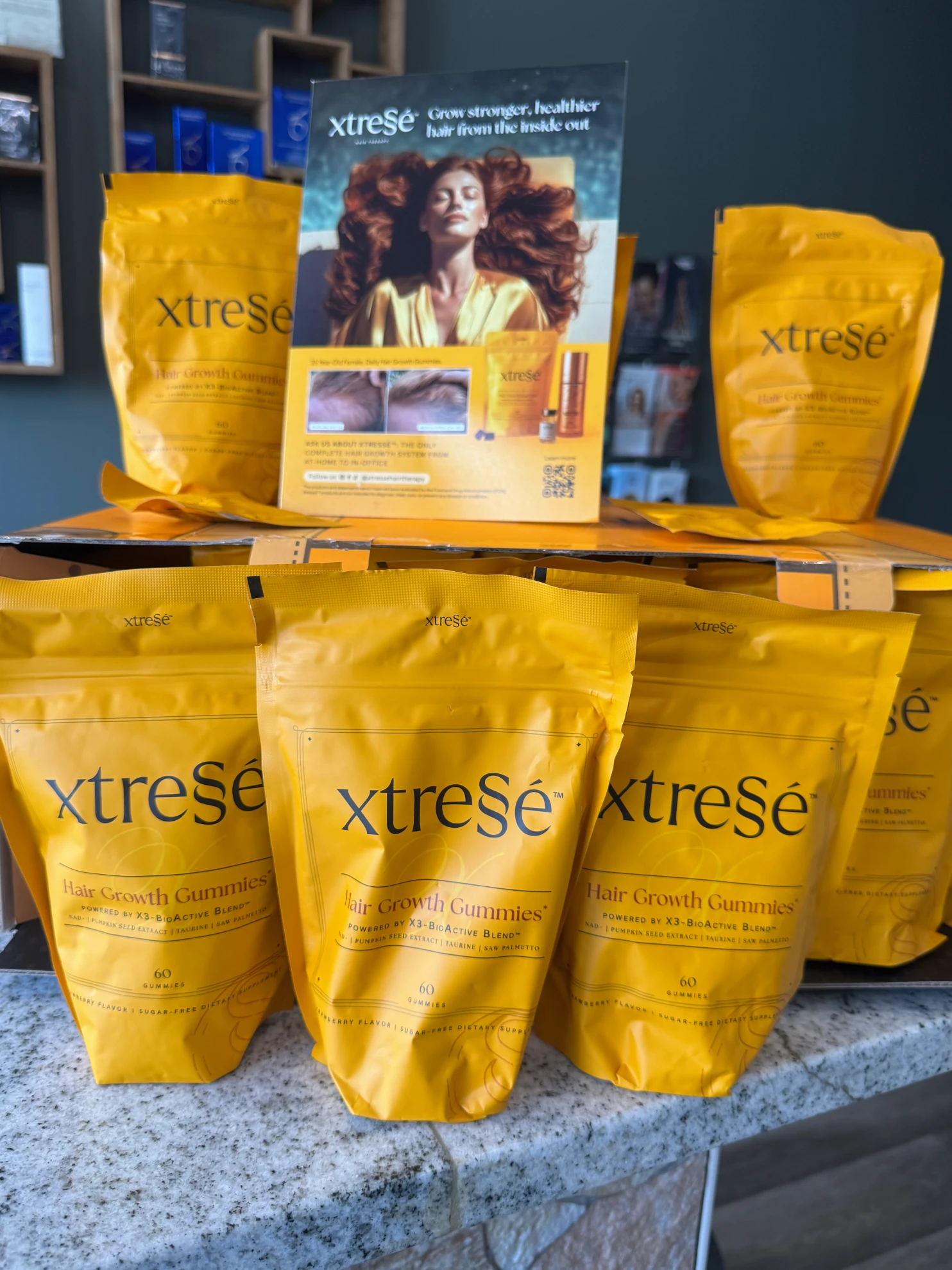 xtresse xtresse supplement pouches displayed on a shelf
